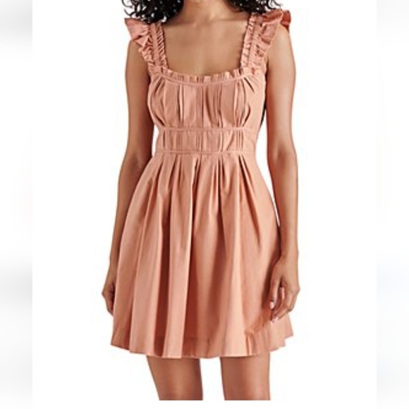 Steve Madden Hermony Pintuck Peach  Minidress Sz Small - Picture 3 of 7